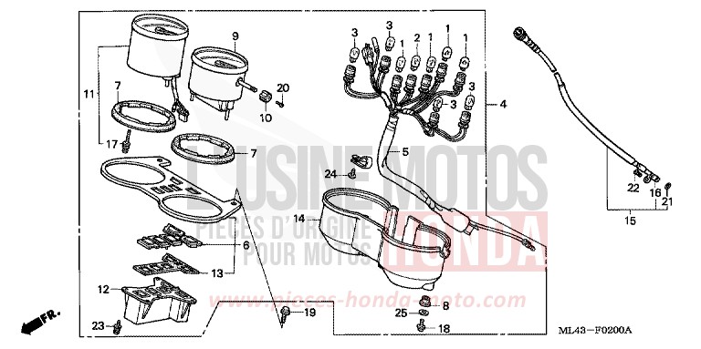 MESSGERAET von CB1300 Super Bold'or ABS MONZA RED (R110) von 1986